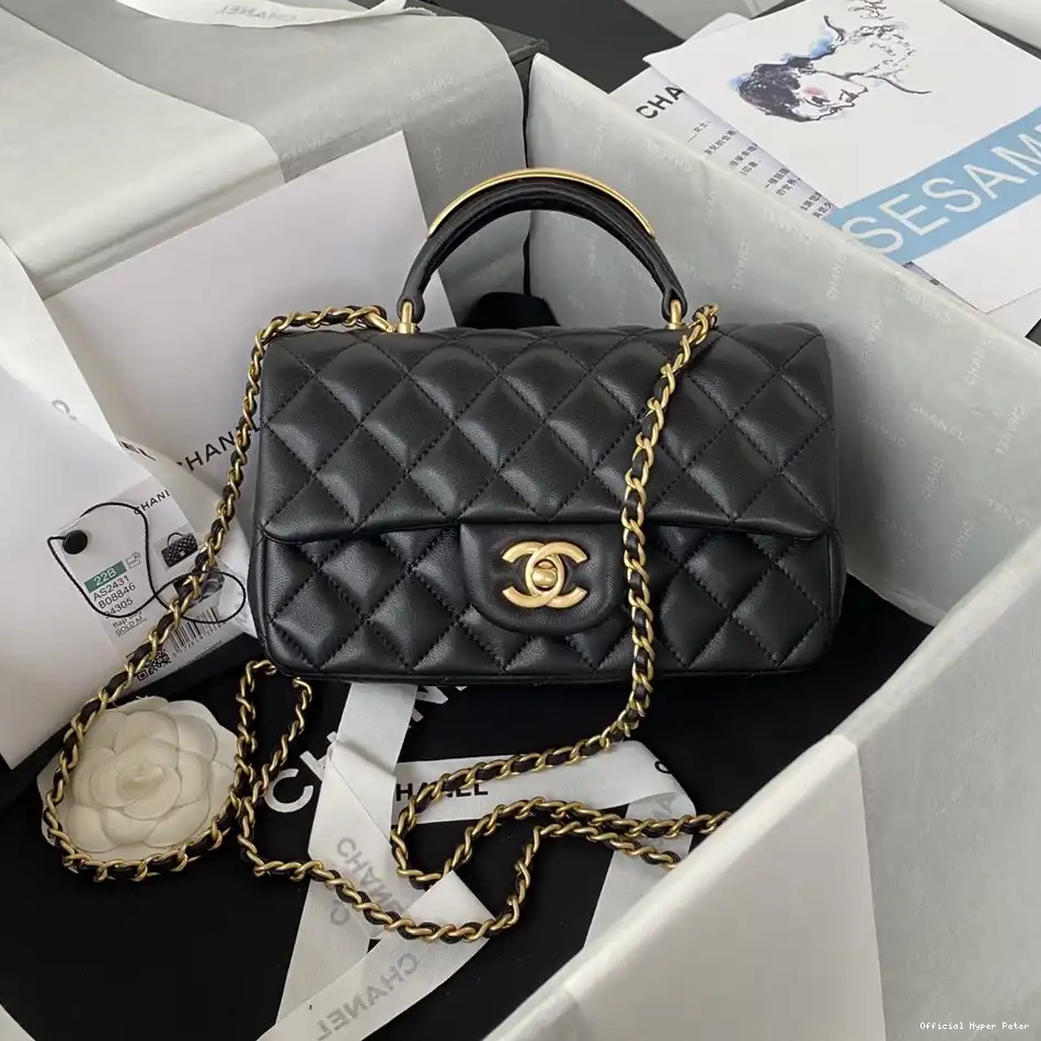 HyperPeter HANDLE-20*12*6cm CHANEL TOP BAG WITH FLAP 0214